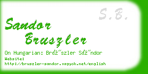 sandor bruszler business card